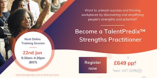 Image principale de TalentPredix™ Strengths Practitioner Training (June)