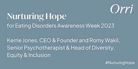 Nurturing Hope: for Eating Disorders Awareness Week