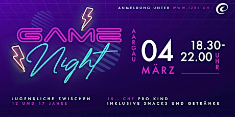Game Night für Jugendliche zwischen 12 und 17 Jahren in Aargau
