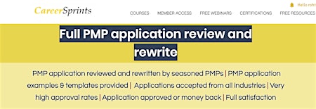 Immagine principale di PMP application review and rewrite 
