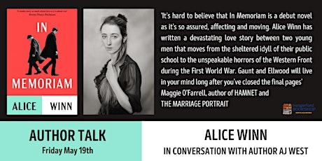 In Memoriam - Alice Winn in conversation with AJ West about her new novel