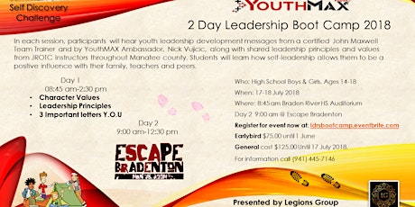 2 Day Teen Summer Leadership Boot Camp & Live Action Adventure 2018 primary image