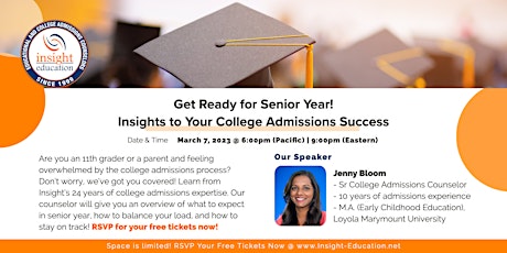 Get Ready for Senior Year! Insights to Your College Admissions Success primary image