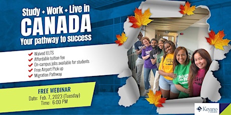 Study, Live, & Work in Canada while studying and after graduation!