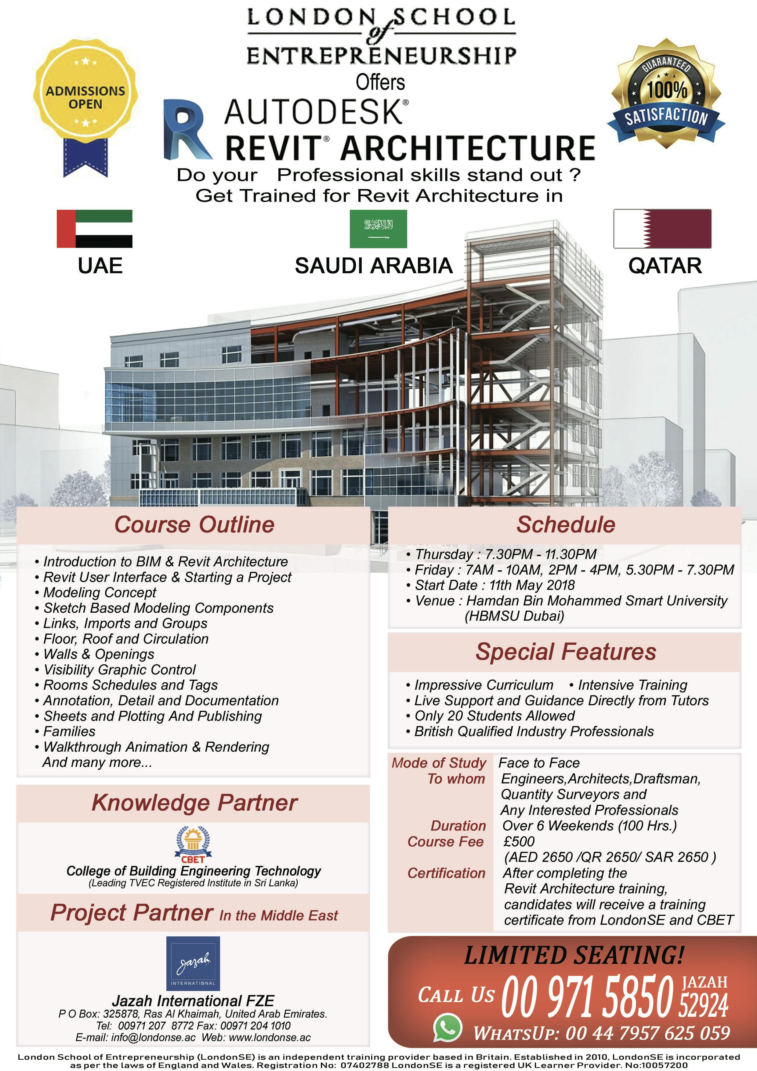 revit architecture training in dubai 11 may 2018