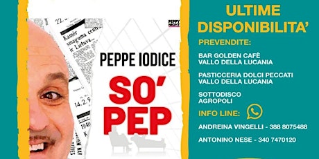 Peppe Iodice  “So Peppe” Sabato 11 Febbraio  Teatro Leo de Berardinis