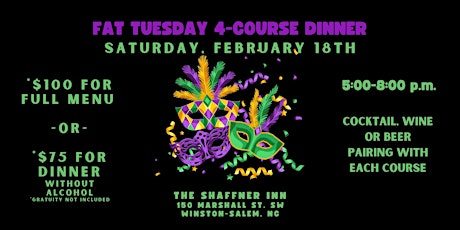 Fat Tuesday 4-Course Dinner