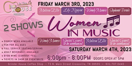 Women In Music LIVE 'In the House' hosted by Melissa Ellis
