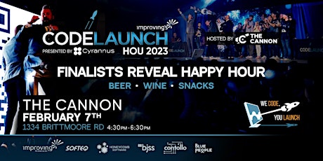 CodeLaunch HOU 2023 Finalists Reveal & Happy Hour – Hosted by The Cannon