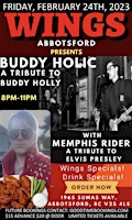TRIBUTES TO BUDDY HOLLY & ELVIS LIVE! @ WINGS ABBOTSFORD!