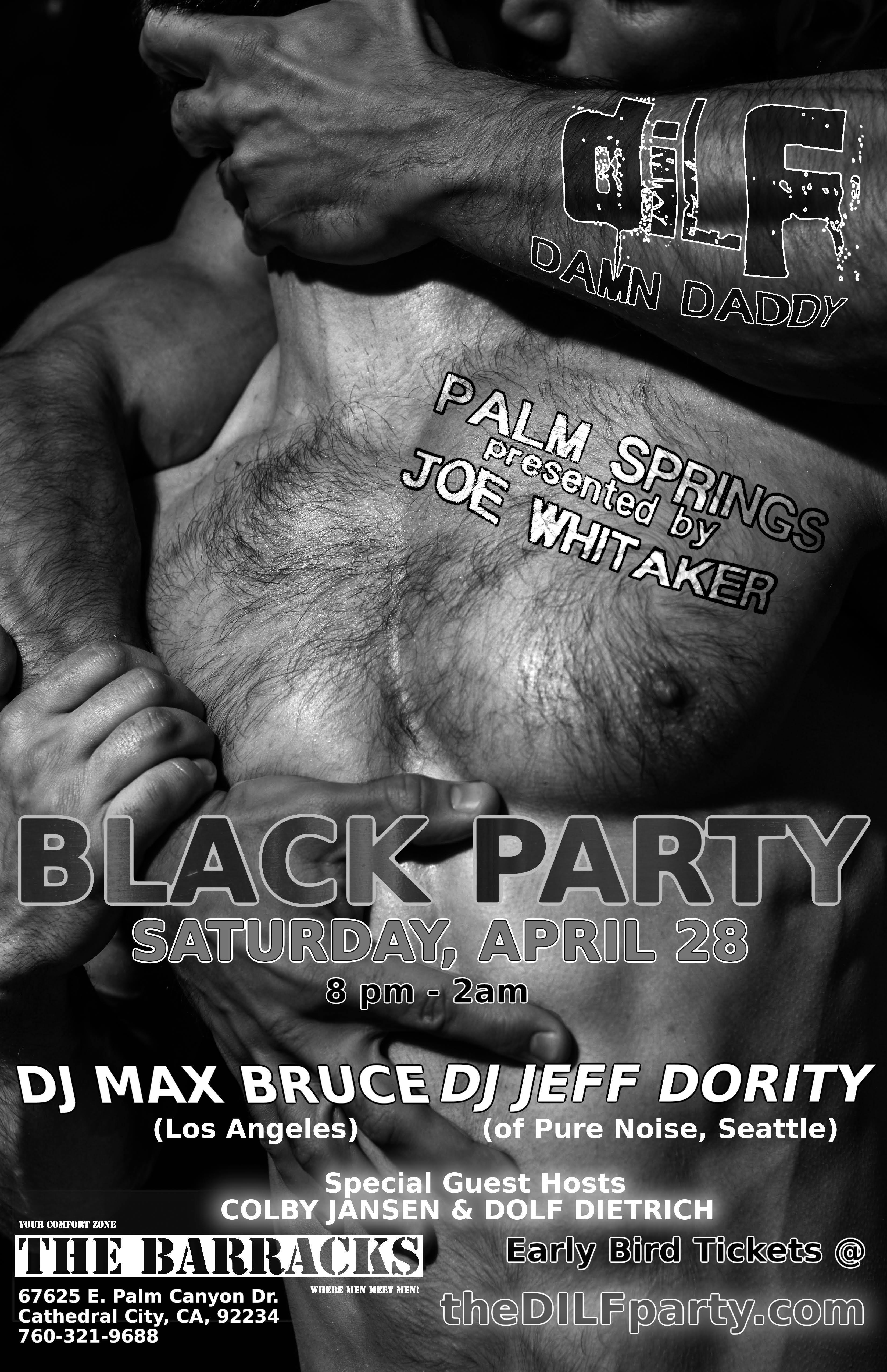 DILF Palm Springs BLACK PARTY DAMN DADDY Jock Event by Joe Whitaker Presents