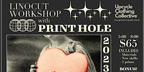 Linocut Print making workshop with PRINT HOLE