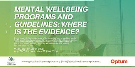 Mental wellbeing programs and guidelines: Where is the evidence? primary image