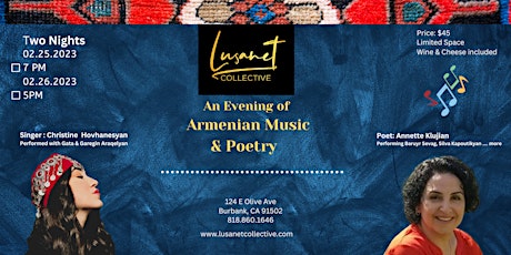 An Evening of Armenian Music & Poetry- Christine Hovhan & Annette Klujian