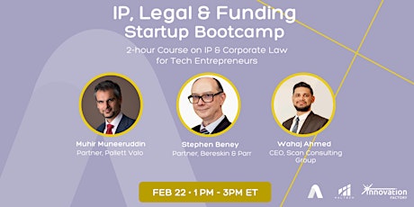 IP, Legal, and Funding Startup Bootcamp