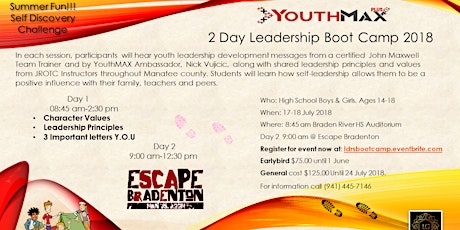 2 day Teen Summer Leadership Boot Camp & Live action Adventure 2018  primary image