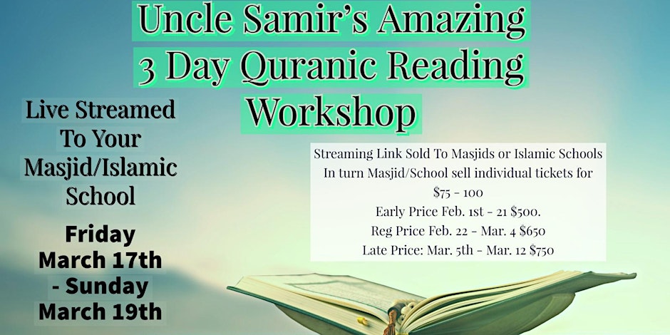 Masjid/School Connection to USA’s 3 Day Quranic Reading Workshop
