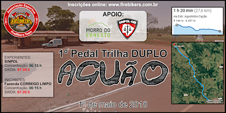 Imagem principal do evento 1º Pedal Trilha DUPLO - AGUÃO - FIREBIKERS