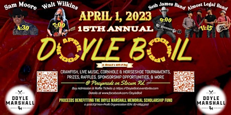 Doyle Boil - 15th Annual Crawfish Boil, Concert, and Scholarship Fundraiser