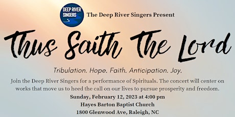 Deep River Singers in Concert: Thus Saith the Lord (Raleigh)