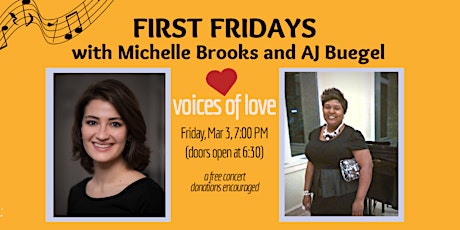 First Fridays: Voices of Love: Michelle Brooks and AJ Buegel