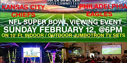 NFL SUPER BOWL LVII 2023 ON 10FT x 7FT INDOOR/ OUTDOOR TVs MIAMI BEACH