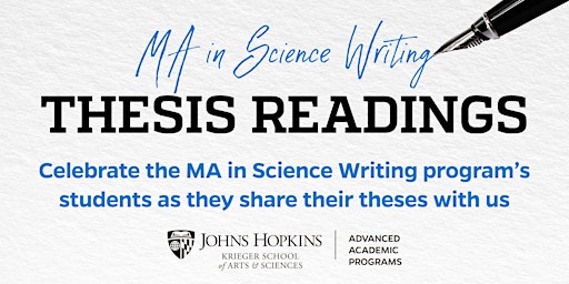 Primaire afbeelding van MA in Science Writing Online Thesis Reading