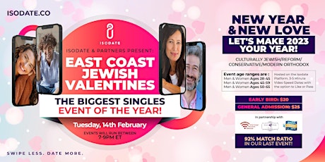 Isodate & Partners Present: East Coast Jewish Valentines Speed Dating