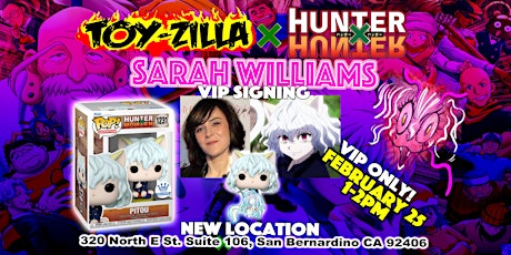 SARAH WILLIAMS VIP ONLY HXH PITOU signing FEB 25th @CollectorsNightOut