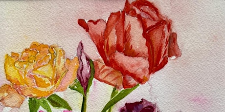 A Collection of Vases of Vibrant Roses in Watercolors with Phyllis Gubins
