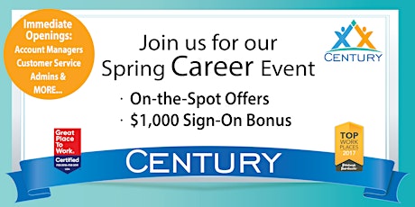 Century Spring Career Event (May 8, 2018) primary image