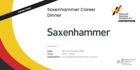 Saxenhammer Career Dinner (APPLICATION REQUIRED) primary image