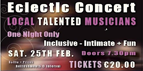 Eclectic Music CONCERT - Intimate live Concert is for one night only