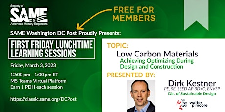 SAME DC - Mar 3 - First Friday - Low Carbon Materials