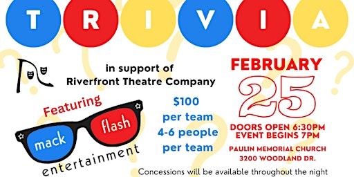 Riverfront's MackFlash Entertainment Trivia Fundraiser
