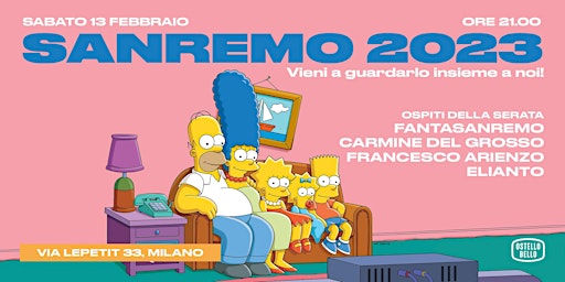 FINALISSIMA SANREMO 2023 • Ostello Bello Milano Centrale
