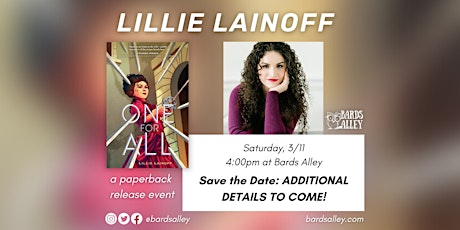 Lillie Lainoff - One for All Paperback Release and Book Signing