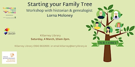 Starting your Family Tree with Lorna Moloney- Killarney Library primary image