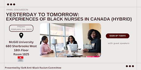 Yesterday to Tomorrow: Experiences of Black Nurses in Canada -In person