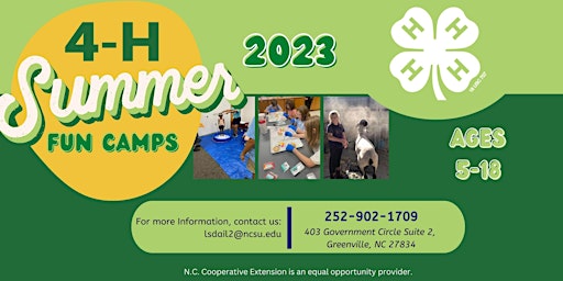 Pitt County 4-H Summer Camps and Programs 2023