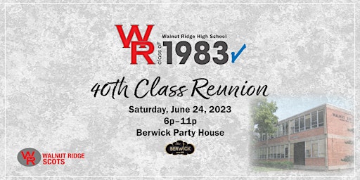Walnut Ridge Class of 1983- 40 year Reunion