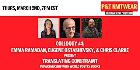 Colloquy #4  World Poetry Books Presents: Translating Constraint