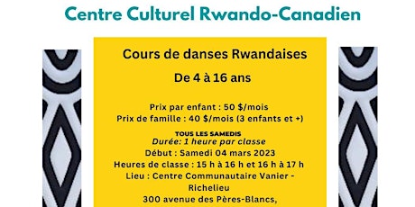 Cours de danses traditionnelles Rwandaises