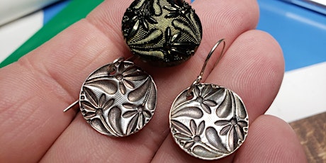 Silver Metal Clay Button Earrings with Jennie DiBeneditto