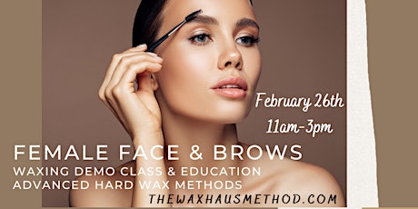Female Brow & Face Waxing Class.  Demo & Education, Hard Wax only.