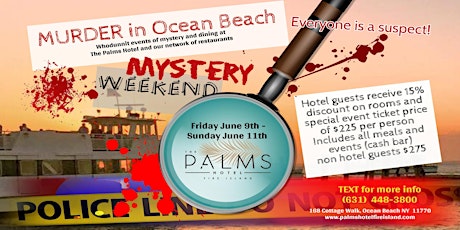 Murder mystery @ The Palms Hotel Fire Island
