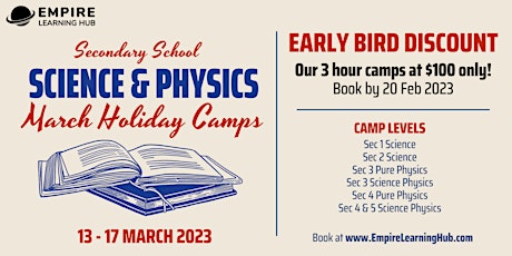 Secondary 3 Pure Physics Tuition March Holiday Camp