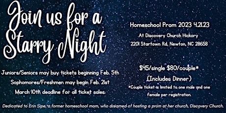 A Starry Night: 2023 Catawba County Homeschool Prom