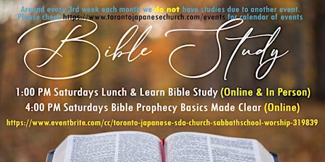 2023 Prophecy Basics  Made Clear Weekly Bible Study (3 Saturdays-A- Month)