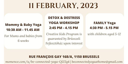 Yoga day in Brussels, Woluwe - 3 yoga workshops